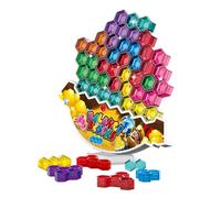 Balance Tower Game - Wooden Desktop Educational Bricks, Rocking And Stacking Tall Blocks | Interactive Stacking Balancing Table Game | For Kids Boys Girls Focus Fine Motor Skill Home School Classroom
