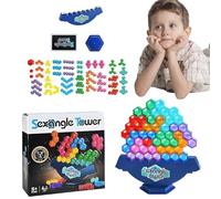 Balance Tower Stacking Blocks Balance Stacking Blocks Hexagonal Building Blocks Set - Educational Toys for Adults Family Game Party Supplies