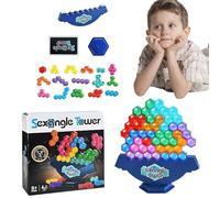 Balance Tower Stacking Blocks Balance Stacking Blocks Hexagonal Building Blocks Set - Educational Toys for Adults Family Game Party Supplies