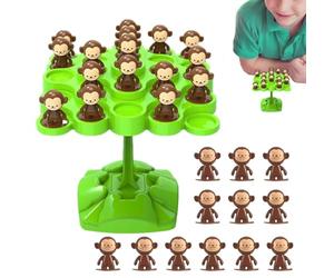 Balance Tree Toy, Interactive Focus Monkey Game, 3.74 x 9.74 Inch Desktop with Training Function, PVC Play Set, Party Activities with Design, Construct