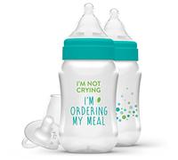 Balance + Wide Neck Printed Bottles, 9oz 2pk, with Pacifier