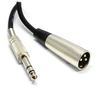 Balanced 6.35mm Stereo Jack to XLR 3 Pin Male Plug Screened Cable 1m