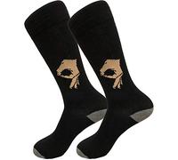 Balanced Co. Circle Game Meme Dress Socks Funny Socks Crazy Socks Casual Cotton Crew Socks, Big Hand Black/Gray, One Size