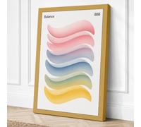 Balanced Curves Minimalist Canvas Wall Art Print 24x16 Inch (61 x 41 cm)