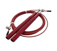 Balanced Jump Rope with Textured Aluminum Alloy Grips and High-Tensile Steel Cable for Controlled Fast-Paced Jumping Exercises (Red)