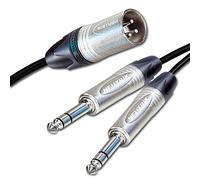 Balanced Neutrik Male XLR Split into 2 x Neutrik Balanced Jacks, Sommer Peacock Cable (10m)