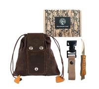 Balanced Oak Foraging Bag & Knife Set with Glove Attachment - Collect, Harvest and Explore Plants, Rocks and Mushrooms