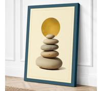Balanced Stones in Gold Canvas Wall Art Print 18x12 Inch (46 x 30 cm)