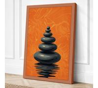 Balanced Stones Minimalist Canvas Wall Art Print 18x12 Inch (46 x 30 cm)
