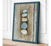 Balanced Stones Minimalist Canvas Wall Art Print 18x12 Inch (46 x 30 cm)