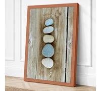 Balanced Stones Minimalist Canvas Wall Art Print 18x12 Inch (46 x 30 cm)