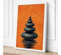 Balanced Stones Minimalist Canvas Wall Art Print 18x12 Inch (46 x 30 cm)