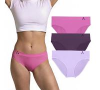 Balanced Tech Moisture Wicking Underwear for Women, Seamless Workout Hipster Brief Bikini Panties, Orchid Dreams, L