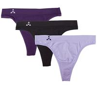 Balanced Tech Women's Seamless Thong Panties 3-Pack - BlackBerry/Tulip Assorted - X-Large