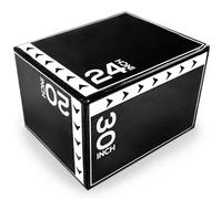 """BalanceFrom 3 in 1 20 Inch 24 Inch 30 Inch Foam Plyometric Box Jumping Exercise? Jumping Trainer, Black & White, 60-Pound"""