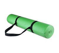BalanceFrom GoYoga All Purpose High Density Non-Slip Exercise Yoga Mat with Carrying Strap, 1/4", Green