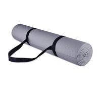 BalanceFrom GoYoga All Purpose High Density Non-Slip Exercise Yoga Mat with Carrying Strap, 1/4", Grey