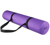 BalanceFrom GoYoga All Purpose High Density Non-Slip Exercise Yoga Mat with Carrying Strap, 1/4", Purple