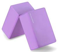 BalanceFrom GoYoga Set of 2 High Density Yoga Blocks, 9"x6"x4" Each [Newest Version]