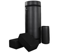 BalanceFrom Multi-purpose Extra Thick High Density Ripstop Yoga Mat with Carry Strap and 2 Yoga Blocks - Black, 71" x 24" x 1"