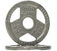 BalanceFrom Olympic 2-Inch Cast Iron Plate Weight Plate for Strength Training and Weightlifting, 5-Pound, Pair
