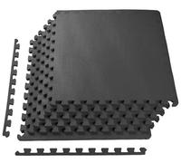 BalanceFrom Puzzle Exercise Mat EVA Foam Interlocking Tiles, Black