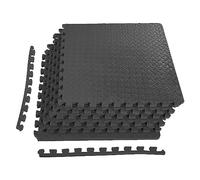 BalanceFrom Puzzle Exercise Mat with EVA Foam Interlocking Tiles,3/4" Thick, 24 Square Feet, Black