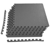 BalanceFrom Puzzle Exercise Mat with EVA Foam Interlocking Tiles, 3/4" Thick, 24 Square Feet, Gray