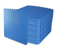 BalanceFrom Puzzle Exercise Mat with EVA Foam Interlocking Tiles (Blue) - Pack of 24