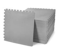 Signature Fitness Puzzle Exercise Mat with EVA Foam Interlocking Tiles for MMA, Exercise, Gymnastics and Home Gym Protective Flooring, 1/2" Thick, 144 Square Feet, Gray