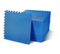 Signature Fitness Puzzle Exercise Mat with EVA Foam Interlocking Tiles for MMA, Exercise, Gymnastics and Home Gym Protective Flooring, 1/2" Thick, 144 Square Feet, Blue