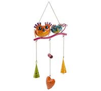 Balancing Act - Owl Couple Hanging Glossy Metal Mobile