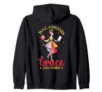 BALANCING GRACE AND GOSSIP Zip Hoodie