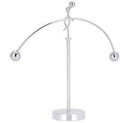 Balancing Toy Desktop Ornament, Metal 7 x 7 Inch Stress Relief and Educational Physics Model - Interactive Pendulum Motion, Space - Saving Design for Office and Home
