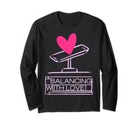 Balancing with Love Neon Heart Design Long Sleeve T-Shirt