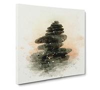 Balancing Zen Stones Canvas Print | Gallery Wrapped 30mm Frame Wall Art | 14x14 inches | Ready to Hang | Abstract Picture | Living Room Bedroom Lounge Office