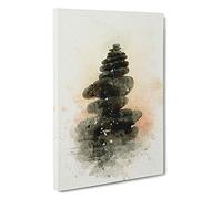 Balancing Zen Stones Canvas Print | Gallery Wrapped 30mm Frame Wall Art | 30x20 inches | Ready to Hang | Abstract Picture | Living Room Bedroom Lounge Office
