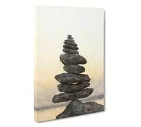 Balancing Zen Stones Canvas Print | Gallery Wrapped 30mm Frame Wall Art | 30x20 inches | Ready to Hang | Abstract Picture | Living Room Bedroom Lounge Office