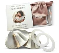 Balaolam 999 Pure Silver Nursing Cups for Breastfeeding - Slim, Discreet Nursing Shells for Sensitive , Cream-Free Comfort Between Feeds, Includes Premium Case & Silicone Rings