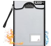 BALAPERI Fireproof Document Bag with Lock (4200℉), 15”x 11”Fireproof Money Bag, Waterproof Zipper Pouch for A4 A5 Legal Letter Size Document, Tablet, Valuables, Jewelry, Cash and Passport