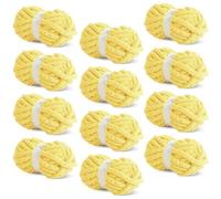 BALAPET 12 Pack Chunky Chenille Yarn for Crocheting & Knitting, 27yds 8 oz Each Skein Soft Fluffy Kitting Yarn Set, Thick Velvet Plush Yarn for Handcrafts Weaving Making Blankets