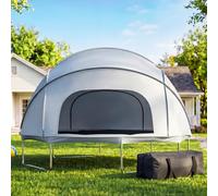 BALAPET 14FT Trampoline Tent Cover with Poles, Waterproof 210D Oxford Dome Trampoline Tent, Outdoor Trampoline Shelter with Windows & Zipper Door, Includes Storage Bag - Trampoline Not Included