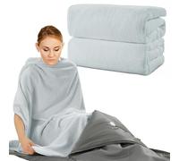 BALAPET 2 Pack Sauna Blanket Insert Towel,100% Cotton Insert for Sauna Blanket, Soft Absorbent Sauna Towel for Infrared Sauna Blankets,Reusable and Machine Washable(Gray)