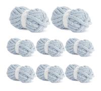 BALAPET 8 Pack Chunky Chenille Yarn for Crocheting & Knitting, 27yds 8 oz Each Skein Soft Fluffy Kitting Yarn Set, Thick Velvet Plush Yarn for Handcrafts Weaving Making Blankets, Pewter Grey