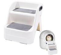 BALAPET Cat Ramp for Litter Box, Non-Slip, Custom Fit, Suitable for Small & Elderly Cats, White, Plastic