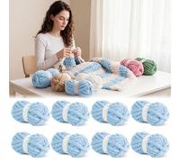 BALAPET Chunky Yarn for Hand Knitting, Super Soft Thick Plush Yarn for Blanket and Knit DIY, Fluffy Bulky Jumbo Yarn, Beginner Friendly, Machine Washable, 8 Skeins (8 oz / 27 Yards)