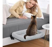 BALAPET Firm Bedside Cat Bed, Cat Bed with Soft Guardrail Extension Attached to Human Bed, Adjustable Pet Bed with Sturdy Frame,Holds up to 44lbs, Stable & Breathable