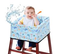 BALAPET Resuable Waterproof High Chair Cover for Restaurant, Thick Soft Baby Chair Protector Cover for Wooden or Restaurant High Chair, Protect Against Messy Meals and Dirty (Oceans)