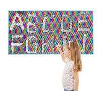 BALAPET Reversible Sequin Fabric Sensory Wall with Adhesive Backing for Kids, 47” x 23.6” Sensory Wall Sequin Flip Fabric Wall Hangings Decoration, Fun Toy for Early Learning and Play, Multi-Color