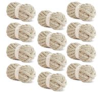 BALAPET Thick Chenille Yarn for Crochet and Knitting, 24.7 m and 226.8 g per Skein, Soft Fluffy Thick Velvet Yarn Set for Handicrafts and Blanket Weaving, 12-Pack